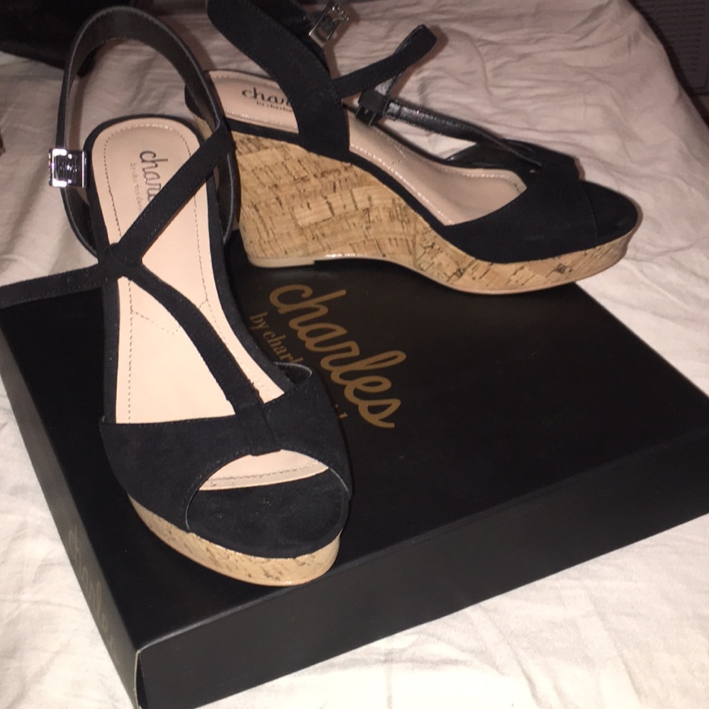 Black cork wedges 6.5